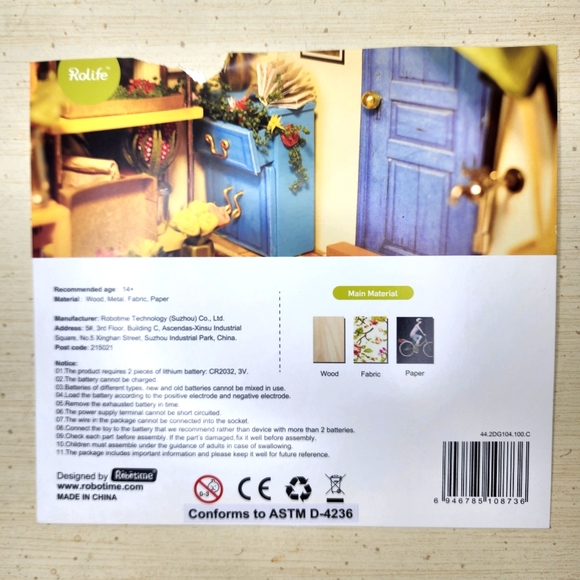 NIB Robotime Miniature Lighted House Kit DG104 Cathy's Flower House - Picture 10 of 10